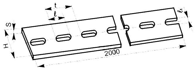 Габаритная схема перфорированной полосы К106