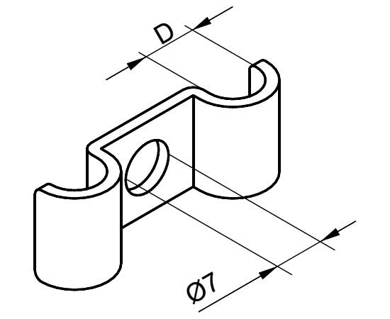 Габаритная схема держателя кабеля UEF