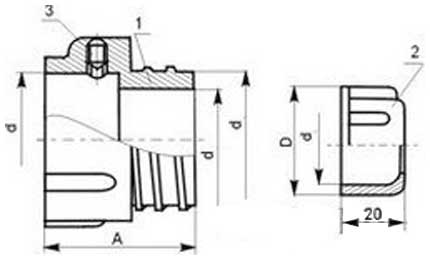 Габаритная схема муфты трубной МТ 38