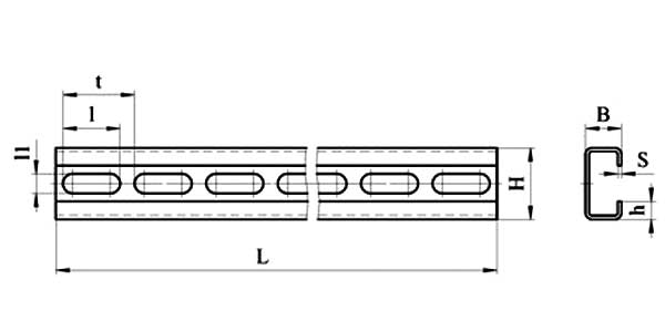 Габаритная схема профиля С-образного К110