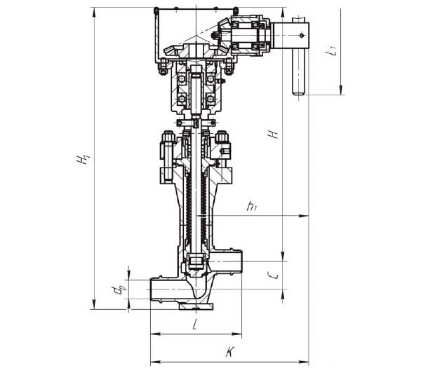Конструктивная схема №2 - Клапан запорный сильфонный УФ 26074
