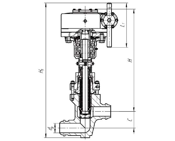 Конструктивная схема №3 - Клапан запорный сильфонный УФ 26074