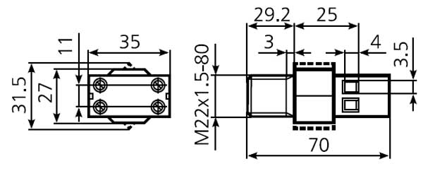Габаритная схема реле ТРМ-11-10