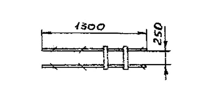 Звено кабельроста К13 - габаритная схема