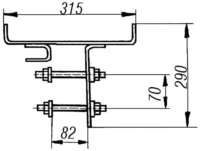 Скоба кабельростов С3 - габаритная схема