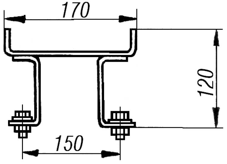 Скоба кабельростов С4 - габаритная схема
