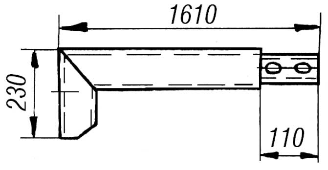 Распорка кабельростов Р6 - габаритная схема