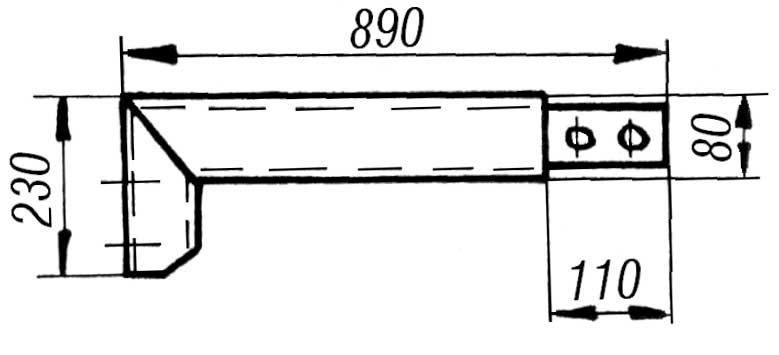 Распорка кабельростов Р18 - габаритная схема