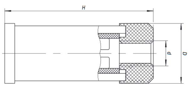 Габаритная схема фильтра всасывающего сетчатого без предохранительного клапана, исполнение 1