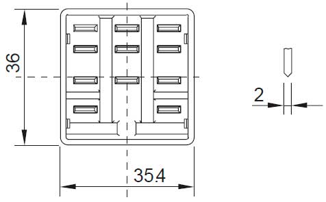 Габаритная схема розетки Releco S5-P для С5 реле