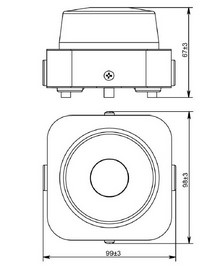 Рис.2 Схема габаритных размеров оповещателя М-08-24В