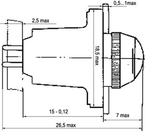 Рис.1. Габаритная схема сигнального фонаря МФС-1 малогабаритного