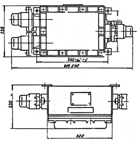 Схема габаритов блока управления БК-2К