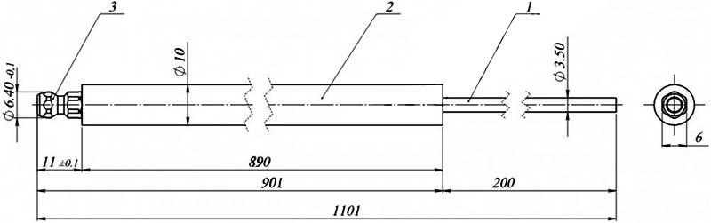 Конструктивная схема электрода МК 1443.04.00.787