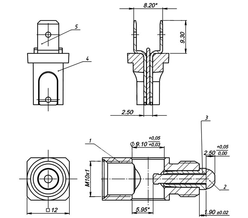 Конструктивная схема термопрерывателя М10х1