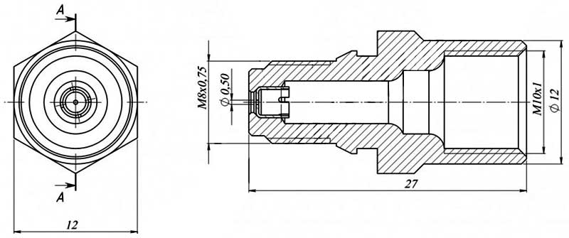 Конструктивная схема газовых форсунок для газовой колонки Beretta Idrabagno 11, 14