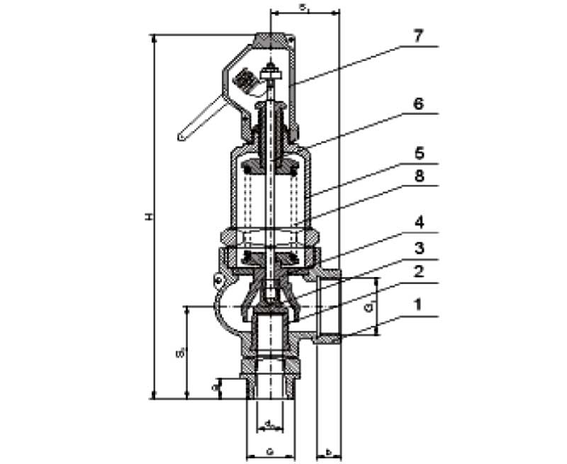 Конструктивная схема клапана предохранительного Armak 775