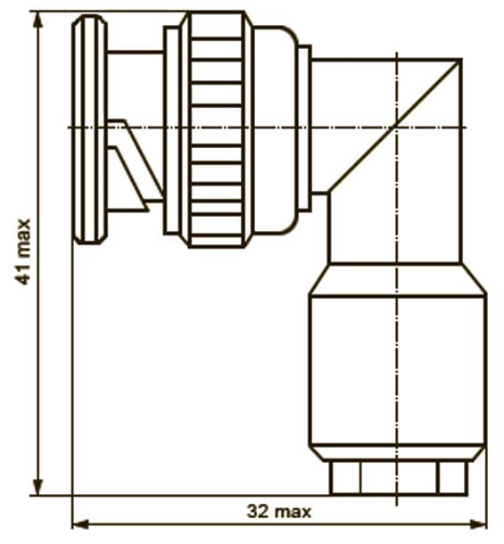 Габаритная схема вилки кабельной угловой СР-50-81 ПВ (ФВ)