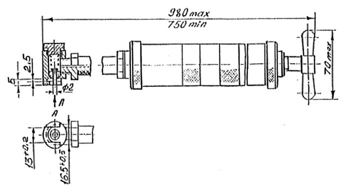 Габаритная схема насоса НРЗ (ШРГ-250)